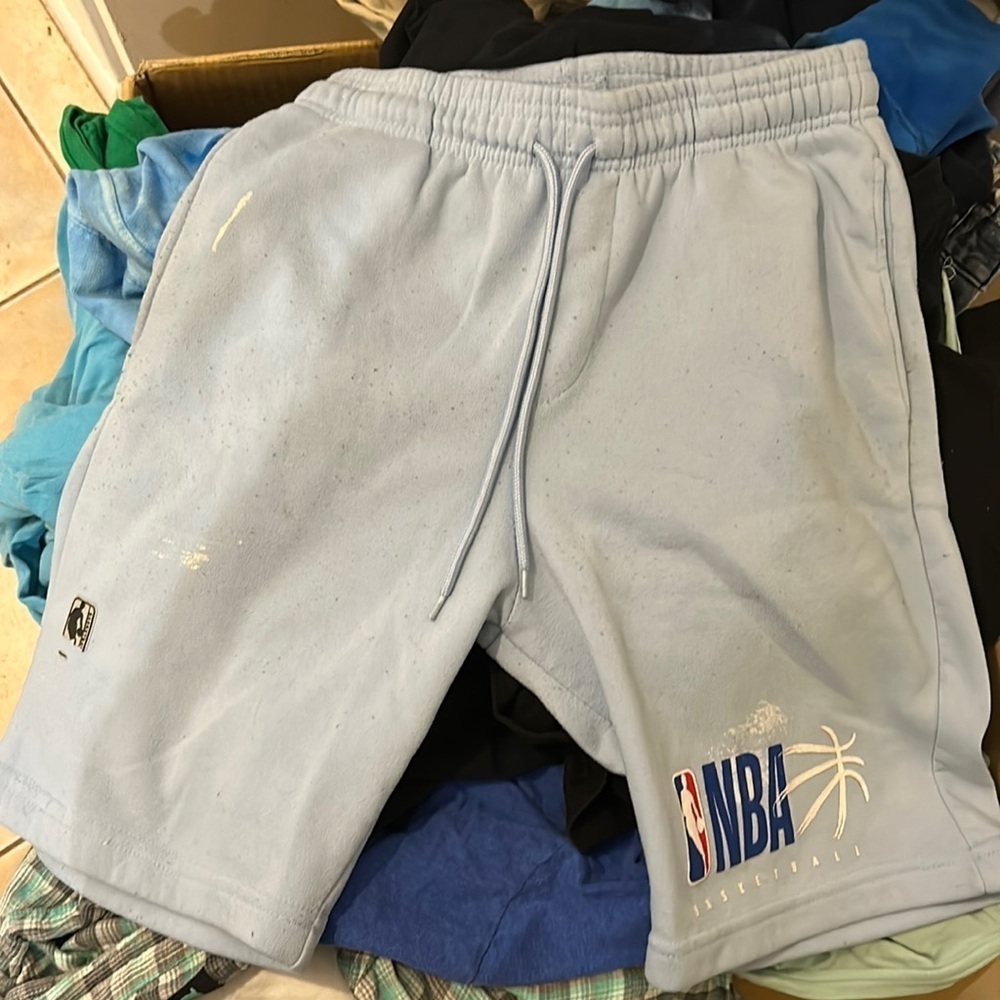 Nba blue sweat shorts with 1 back pocket